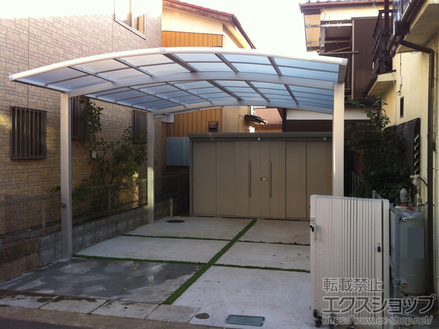 埼玉県所沢市ののカーポート ネスカR (ラウンドスタイル) ワイド 積雪〜20cm対応 施工例