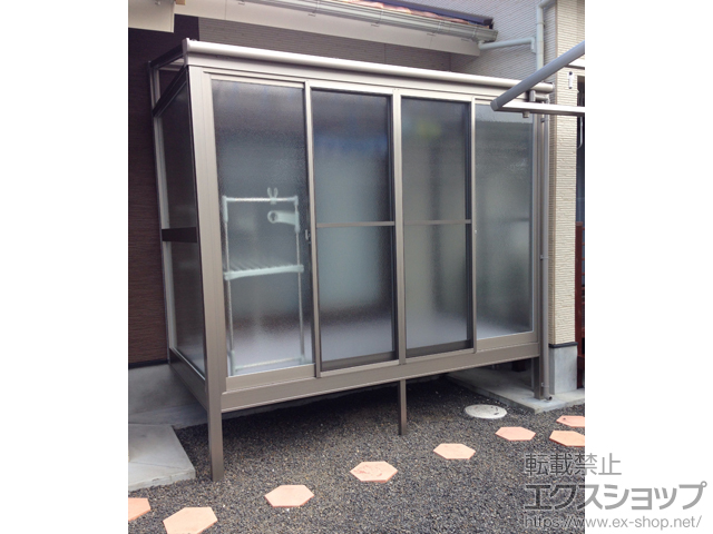 宮崎県都城市のLIXIL リクシル（トステム）のテラス囲い・サンルーム ほせるんですII F型 床納まり ランマ無 積雪〜20cm対応＋吊り下げ物干し 標準 2本入/吊り下げ物干し取付桟×2 施工例