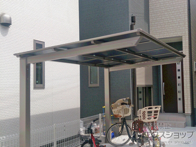 大阪府岸和田市ののサイクルポート・駐輪場 ネスカFミニ (フラットスタイル) 積雪〜20cm対応 施工例