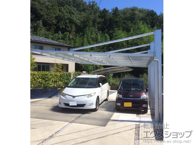埼玉県比企郡小川町ののカーポート ダブルフェース 側面支持タイプ 積雪〜20cm対応 施工例