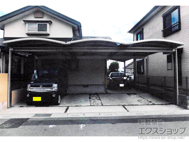 埼玉県上尾市ののカーポート U.スタイル? アール屋根 両側支持タイプ 梁置きタイプ 積雪〜20cm対応 施工例