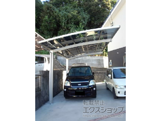 長崎県佐世保市ののカーポート レイナポートグラン　積雪〜20cm対応＋レイナポートグラン 屋根ふき材補強部品 1セット＋レイナポートグラン 着脱式サポート 標準・ハイルーフ兼用 2本入り×1セット 施工例