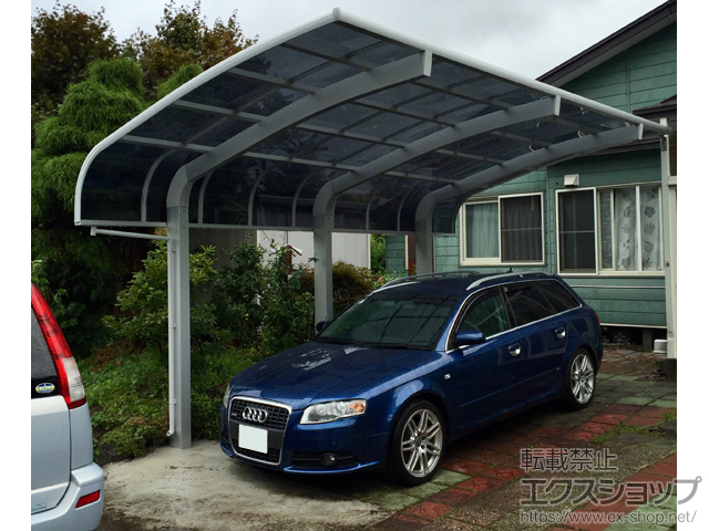 北海道亀田郡七飯町のLIXIL リクシル（トステム）のカーポート テールポートシグマIII 1500 積雪〜50cm対応 施工例