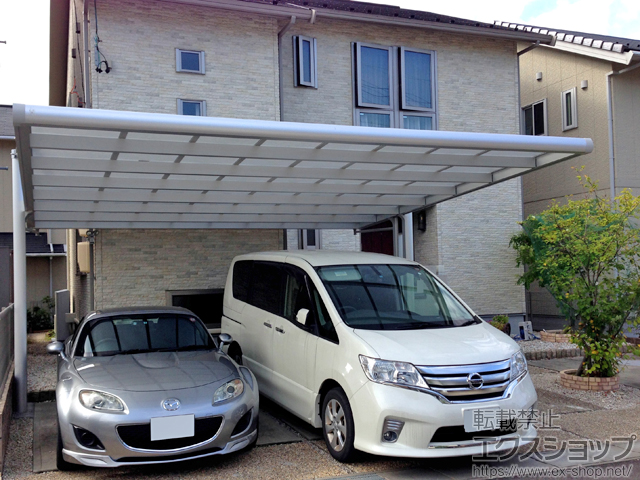 愛知県小牧市ののカーポート 4Gワイド マテリアルカラー 積雪〜20cm対応 施工例