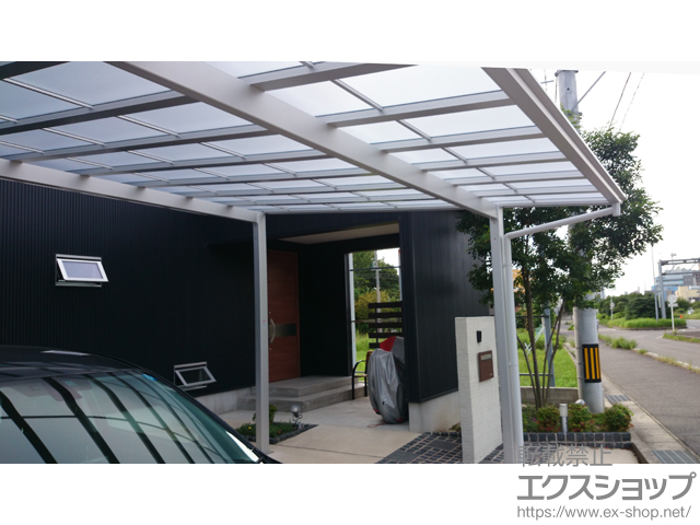 愛知県日進市ののカーポート ネスカF (フラットスタイル) ワイド 積雪〜20cm対応 施工例