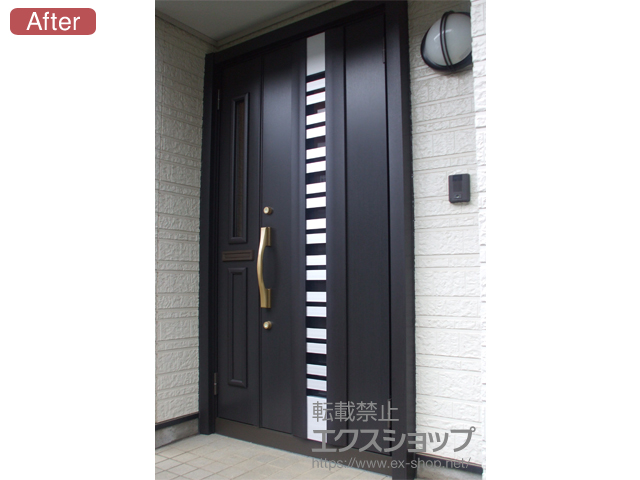 埼玉県ふじみ野市のLIXIL リクシル（トステム）の玄関ドア リシェントII 断熱K4仕様 親子仕様(ランマ無)R E90型 施工例