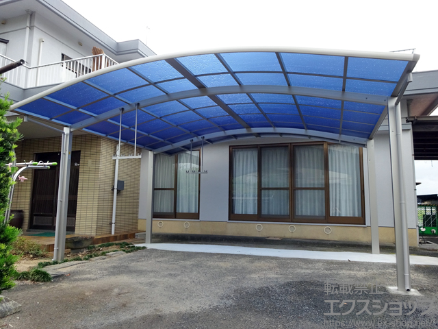 福岡県朝倉市ののカーポート プレシオスポート ワイド 積雪〜20cm対応 施工例