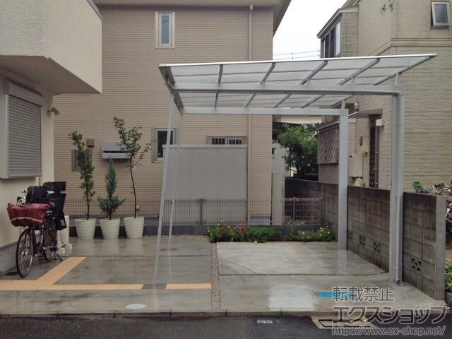 東京都小金井市ののカーポート マイリッシュ 前下がり 積雪〜20cm対応＋サポートセット（着脱式）Ｈ25 2本入り×1セット 施工例