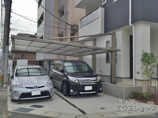 カーポートの施工例一覧 三協アルミ 2台用 カタログ カーポートならエクスショップ カーポートの施工例一覧 三協アルミ 2台用 カタログ カーポートならエクスショップ