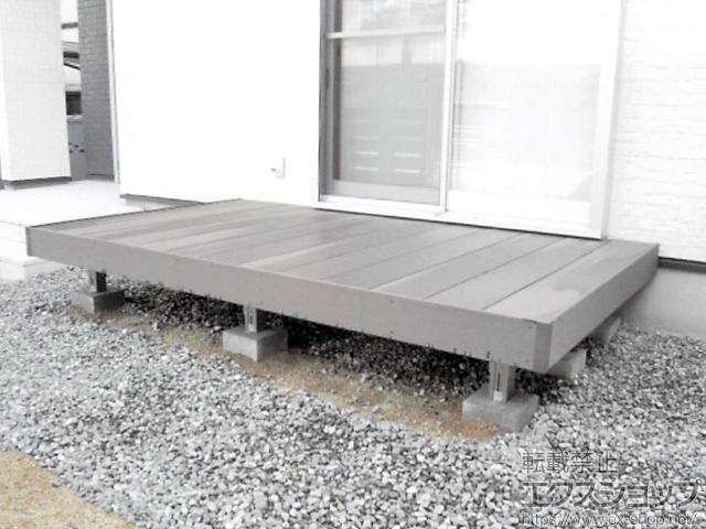 大分県別府市のの物置・屋外倉庫、ウッドデッキ レストステージ 幕板納まり 施工例