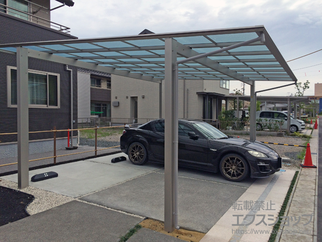 岐阜県大垣市ののカーポート エフルージュ ツイン マテリアルカラー 積雪〜20cm対応 施工例