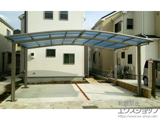 千葉県野田市ののカーポート ネスカR (ラウンドスタイル) ワイド 積雪〜20cm対応 施工例