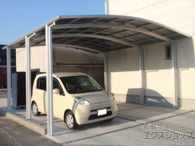 広島県福山市ののカーポート ネスカR (ラウンドスタイル) ワイド 延長 積雪〜20cm対応 施工例