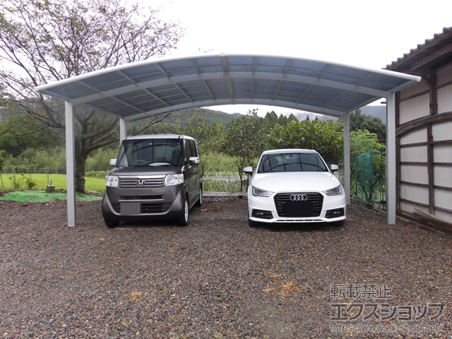 熊本県球磨郡あさぎり町ののカーポート ネスカR (ラウンドスタイル) ワイド 積雪〜20cm対応 施工例