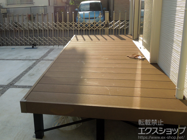 東京都東久留米市ののウッドデッキ リウッドデッキ 200＋独立式リウッドステップ2型 施工例