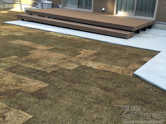 高知県高知市ののウッドデッキ リウッドデッキ 200＋段床セット 正面タイプ1段 施工例