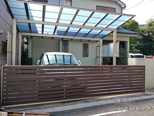 東京都中野区ののカーポート フーゴF (フラットスタイル) ワイド 積雪〜20cm対応 施工例