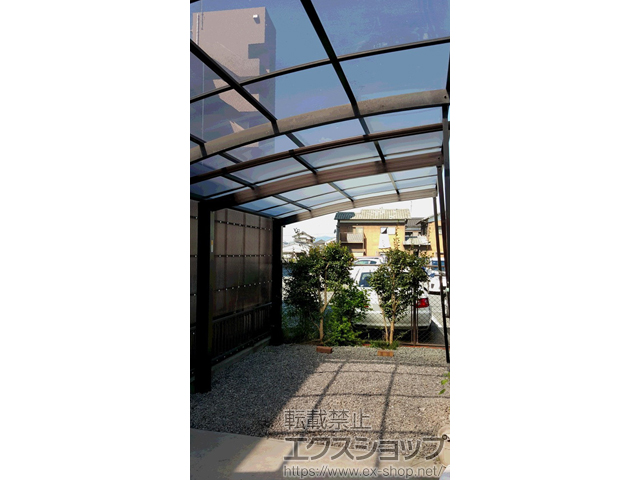 山口県周南市ののカーポート プレシオスポート 積雪〜20cm対応＋着脱式補助柱 標準・ハイルーフ兼用 2本入り×1セット 施工例