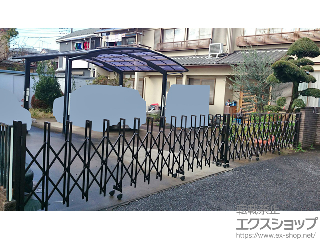 埼玉県さいたま市ののカーゲート トリップゲート RB型 ノンレール 両開き 88W(44S+44M) 施工例
