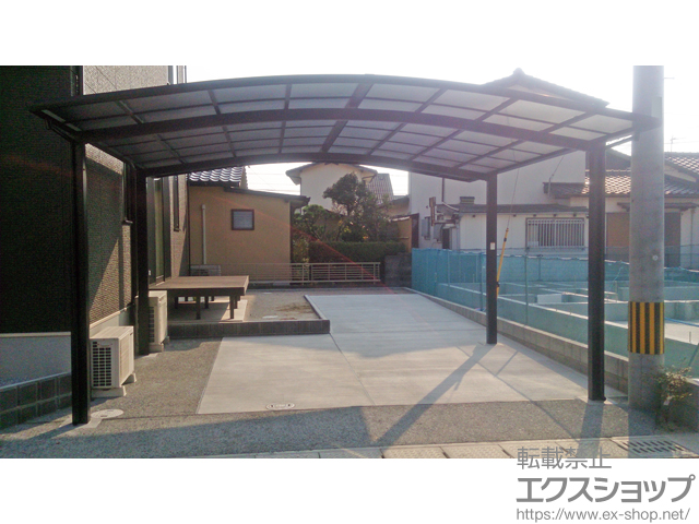 福岡県小郡市ののカーポート ネスカR (ラウンドスタイル) ワイド 積雪〜20cm対応 施工例