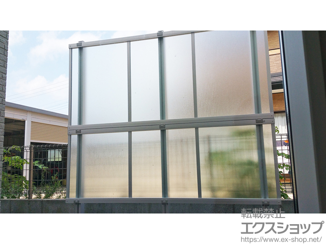 茨城県坂東市ののフェンス・柵 ライシスフェンス P型 ポリカーボネート アルミ多段柱使用 施工例