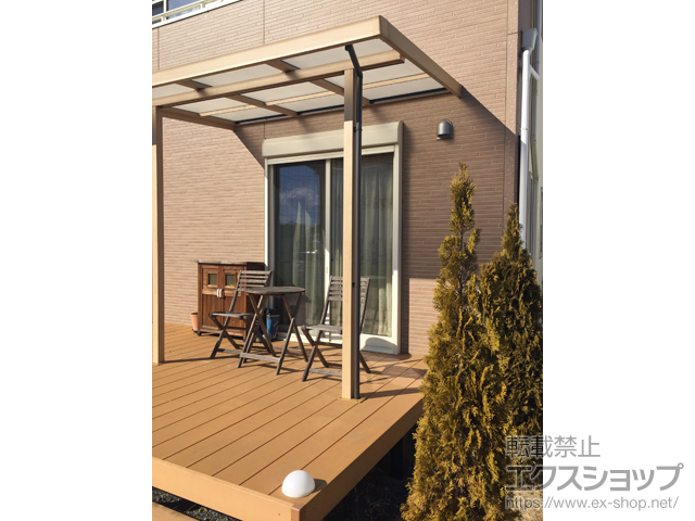 埼玉県加須市ののテラス屋根 シュエット テラスタイプ 単体 積雪〜20cm対応 施工例