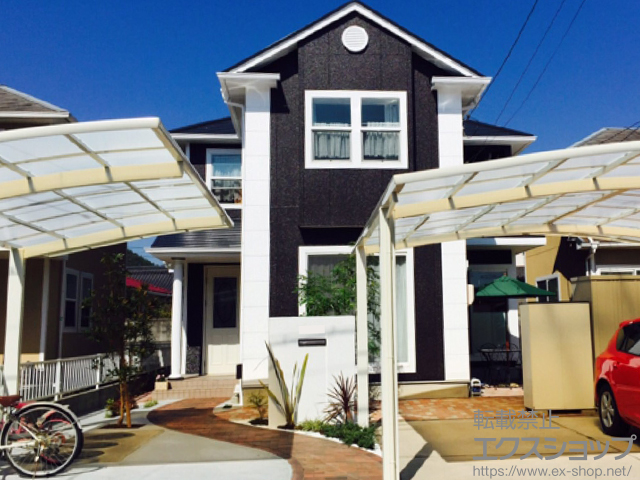 広島県三原市ののカーポート ネスカR (ラウンドスタイル) 積雪〜20cm対応 施工例