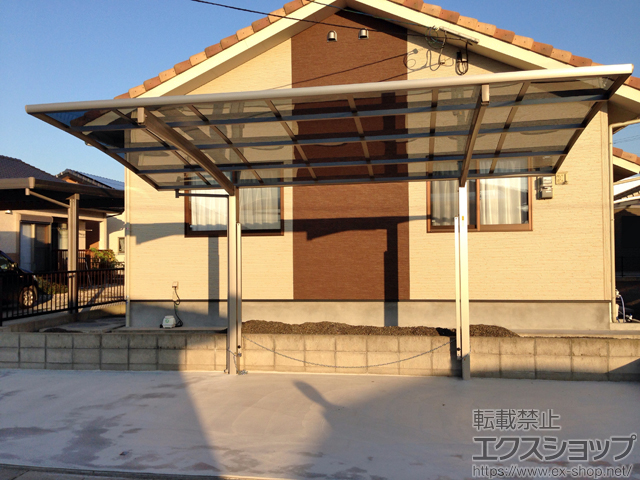 宮崎県都城市ののカーポート プレシオスポート 積雪〜20cm対応＋着脱式補助柱 2本入り×1セット 施工例