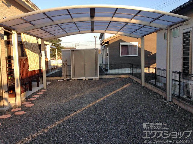 宮崎県都城市ののカーポート プレシオスポート ワイド 積雪〜20cm対応 施工例