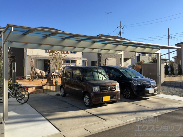 埼玉県久喜市ののカーポート エフルージュ トリプル 積雪〜20cm対応 施工例