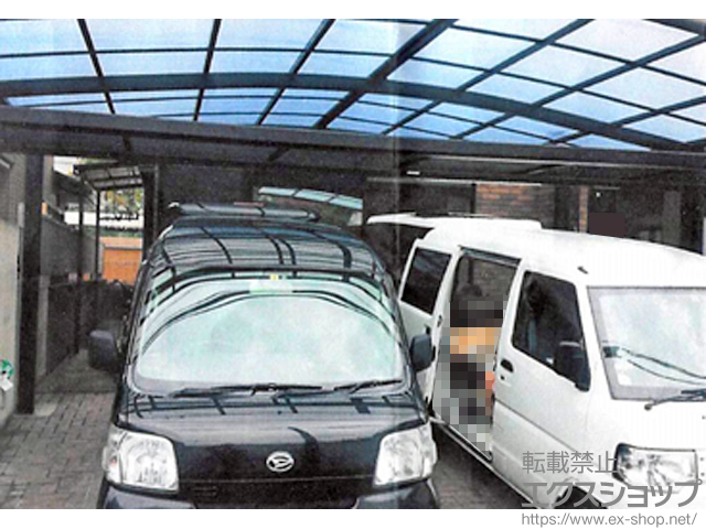 大阪府豊中市ののカーポート ネスカR (ラウンドスタイル) ワイド 積雪〜20cm対応 施工例