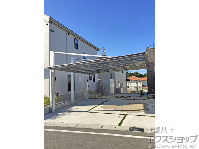 愛知県常滑市ののカーポート ダブルフェース 側面支持タイプ 積雪〜20cm対応 施工例