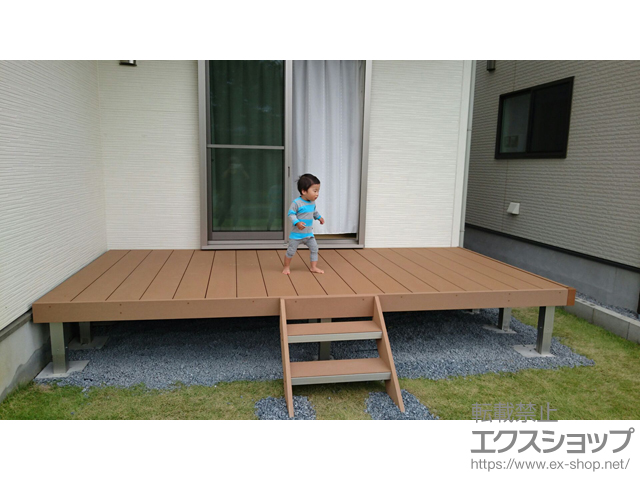 埼玉県川越市ののウッドデッキ マージウッドデッキ＋ステップ Sタイプ(2段) 施工例