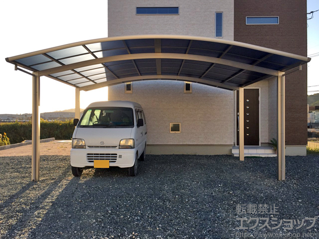 岡山県井原市ののカーポート プレシオスポート ワイド 積雪〜20cm対応 施工例