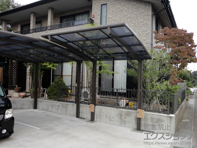 福島県須賀川市ののカーポート ネスカR (ラウンドスタイル) 積雪〜20cm対応 施工例