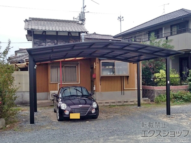 広島県江田島市ののカーポート ネスカR (ラウンドスタイル) ワイド 積雪〜20cm対応 施工例