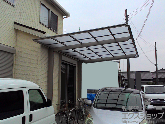 兵庫県高砂市ののカーポート フーゴF (フラットスタイル) 積雪〜20cm対応＋隅切り部品 施工例