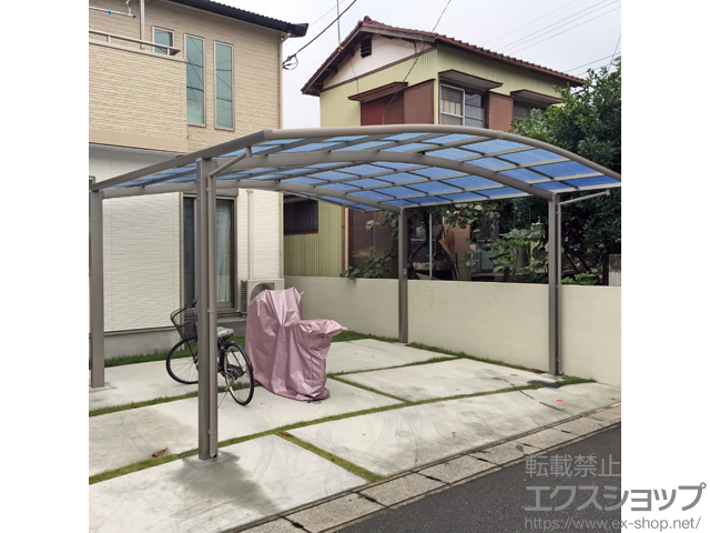 千葉県松戸市ののカーポート ネスカR (ラウンドスタイル) ワイド 積雪〜20cm対応 施工例