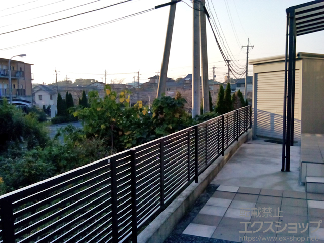 熊本県熊本市ののフェンス・柵 プレスタフェンス3型 太横桟 フリーポールタイプ 施工例