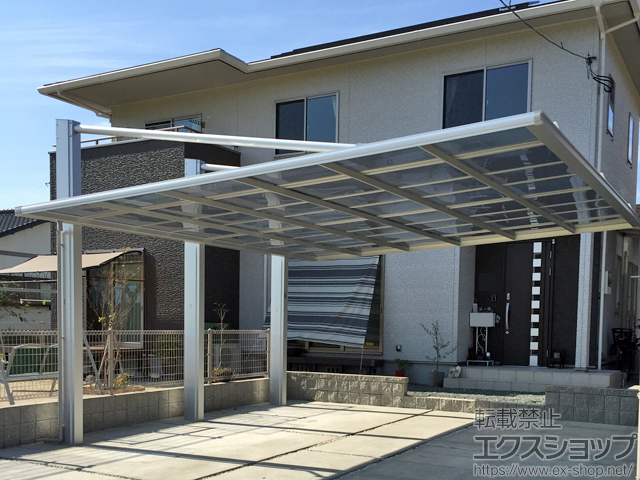 熊本県宇城市ののカーポート ダブルフェース 側面支持タイプ 積雪〜20cm対応 施工例