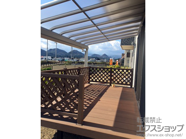 宮城県黒川郡大和町ののウッドデッキ マージウッドデッキ+マージウッドデッキ用ラティスデッキフェンス 施工例
