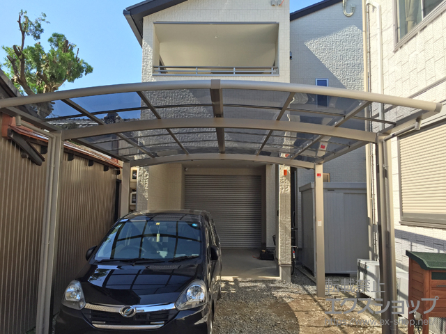 愛知県西尾市ののカーポート ネスカR (ラウンドスタイル) ワイド 積雪〜20cm対応 施工例