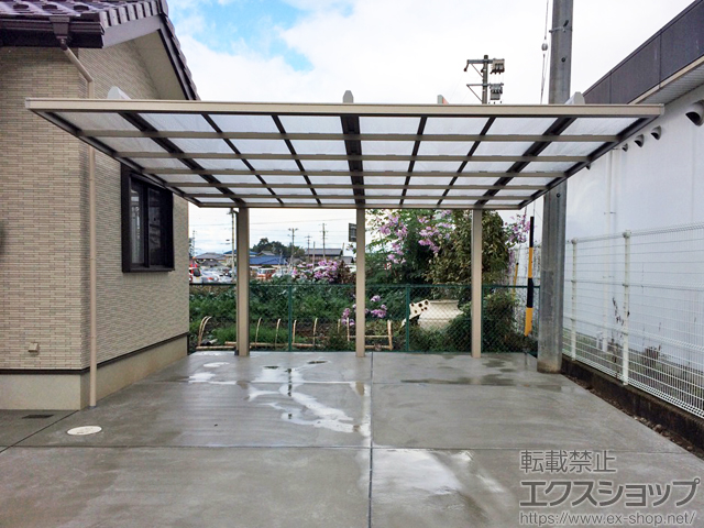 岐阜県可児市ののカーポート ダブルフェース 背面支持タイプ 積雪〜20ｃｍ対応 施工例