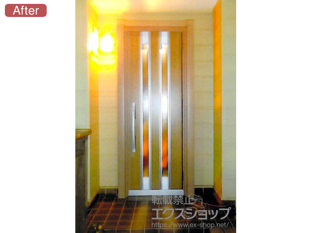 神奈川県横浜市のLIXIL リクシル（トステム）の玄関ドア リシェントII 断熱K4仕様 片開き仕様(ランマ無)R F13型 ※タッチキー仕様(キー付きリモコン) 施工例
