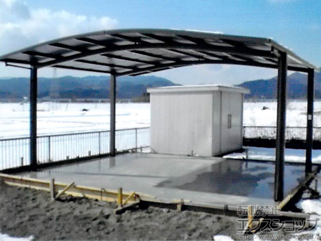 福島県双葉郡楢葉町ののカーポート ネスカR (ラウンドスタイル) ワイド 積雪〜20cm対応 施工例