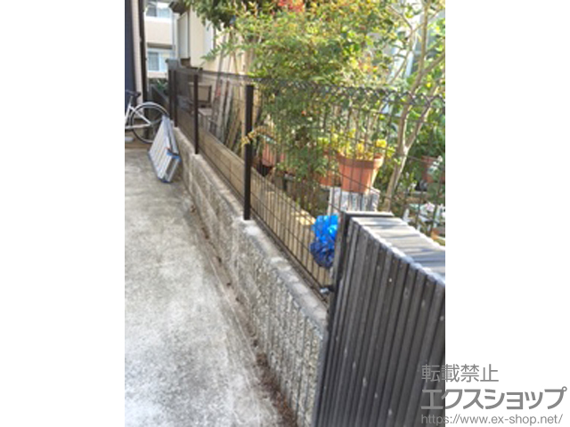 兵庫県加古川市ののフェンス・柵 イーネットフェンス1F型 自由柱タイプ 施工例