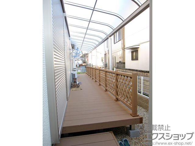 滋賀県大津市ののテラス屋根 プレシオステラス R型 テラスタイプ 連棟　積雪〜20cm対応 施工例