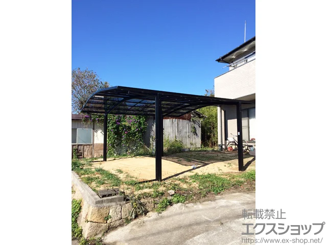 岡山県玉野市のLIXIL(リクシル)のカーポート ネスカR (ラウンドスタイル) ワイド 積雪〜20cm対応 施工例