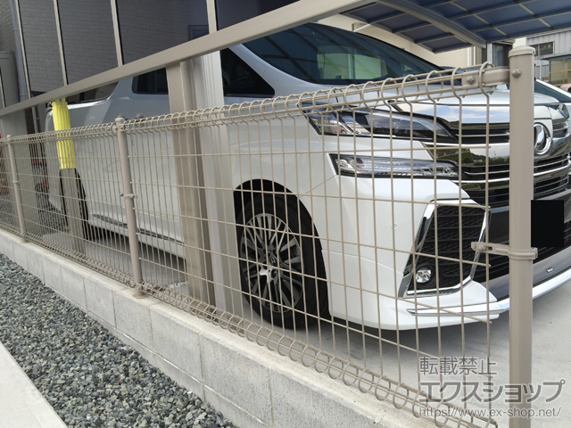 兵庫県西脇市ののフェンス・柵 メッシュフェンス M0 固定柱施工 施工例