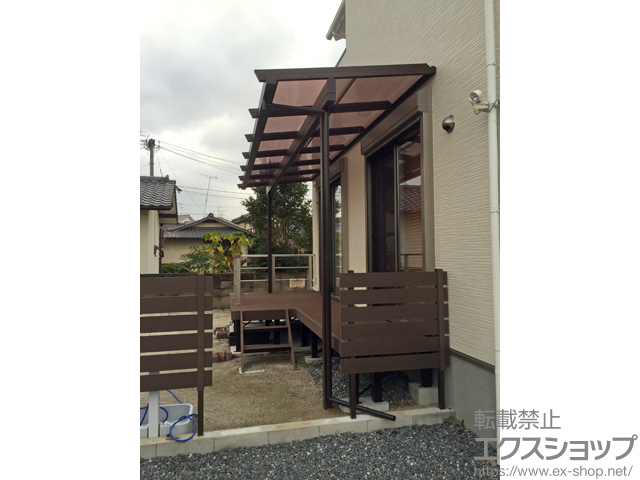 福岡県筑紫郡那珂川町ののテラス屋根 ナチュレ Nｎ型 標準納まり 積雪〜20cm対応 施工例